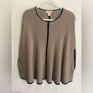 Chic poncho with stripe detailing